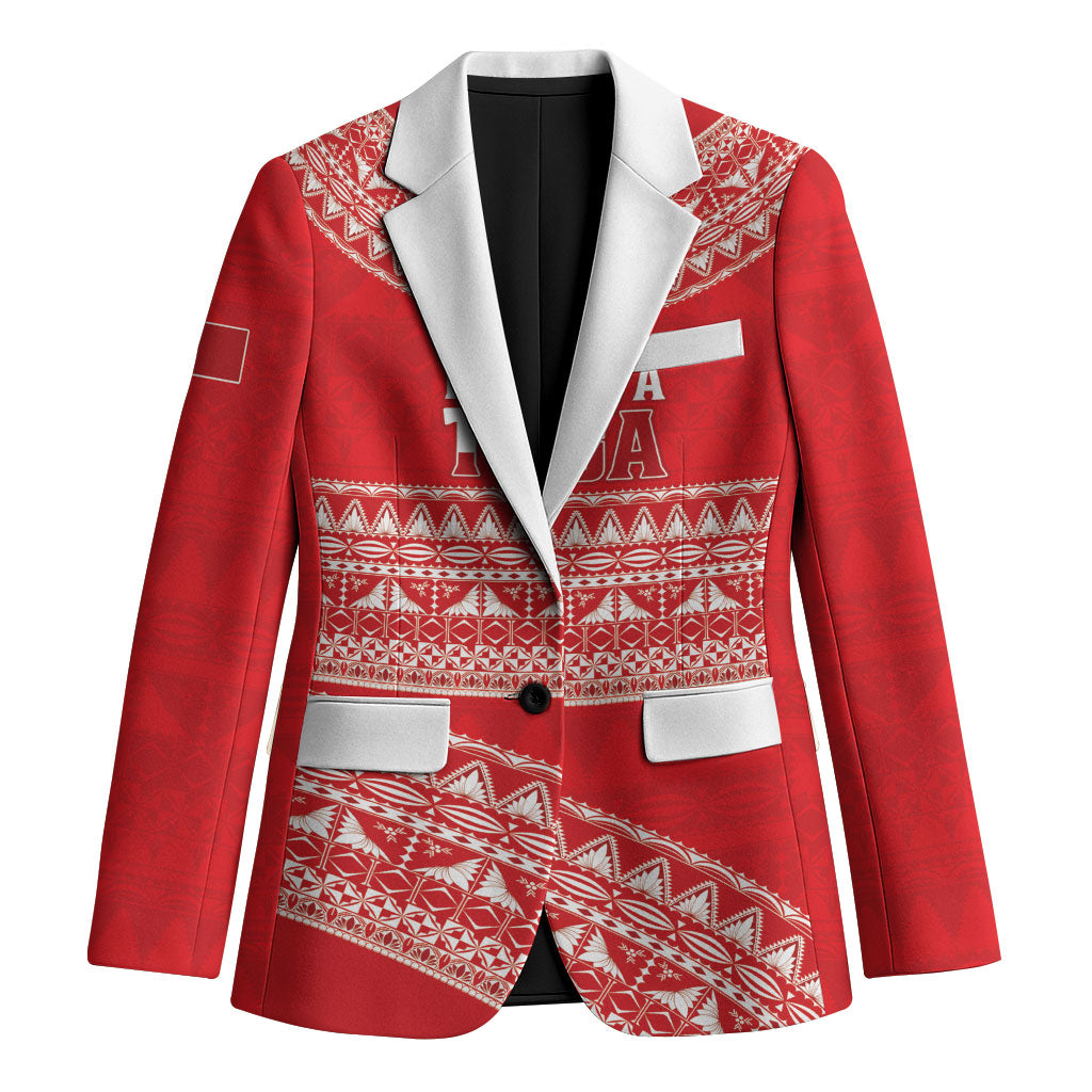 Mate Ma'a Tonga 2026 Rugby Custom Blazer Go Champions Tongan Ngatu Pattern LT14 Unisex Red - Polynesian Pride