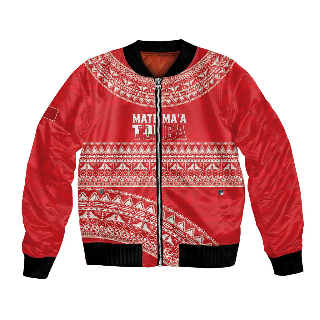 Mate Ma'a Tonga 2026 Rugby Custom Bomber Jacket Go Champions Tongan Ngatu Pattern