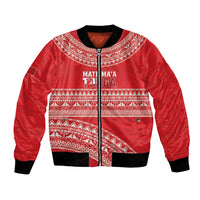 Mate Ma'a Tonga 2026 Rugby Custom Bomber Jacket Go Champions Tongan Ngatu Pattern LT14 Unisex Red - Polynesian Pride