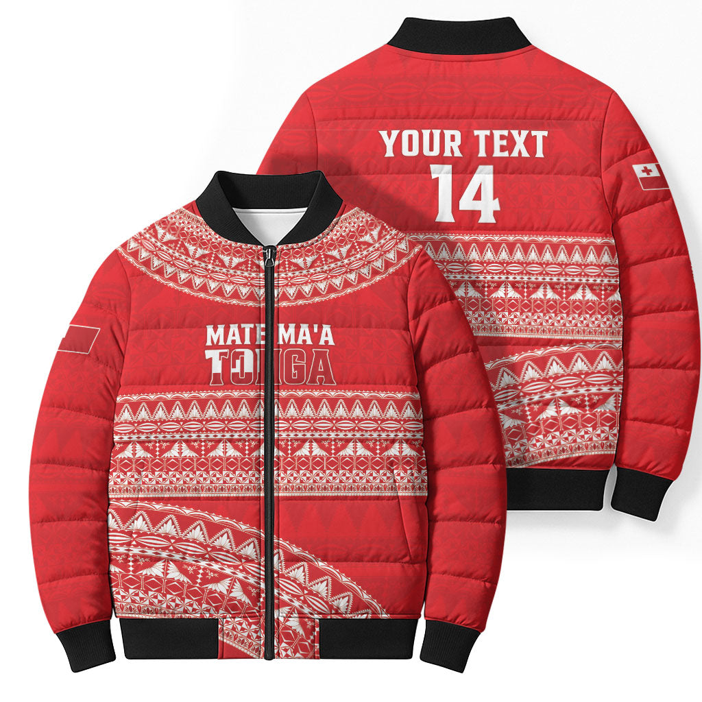 Mate Ma'a Tonga 2026 Rugby Custom Bomber Puffer Jacket Go Champions Tongan Ngatu Pattern LT14 - Polynesian Pride