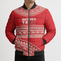 Mate Ma'a Tonga 2026 Rugby Custom Bomber Puffer Jacket Go Champions Tongan Ngatu Pattern LT14 - Polynesian Pride