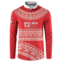 Mate Ma'a Tonga 2026 Rugby Custom Button Sweatshirt Go Champions Tongan Ngatu Pattern LT14 Red - Polynesian Pride