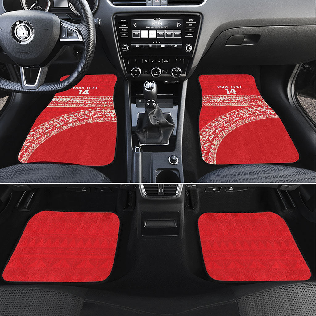 Mate Ma'a Tonga 2026 Rugby Custom Car Mats Go Champions Tongan Ngatu Pattern LT14 Set 4pcs Red - Polynesian Pride