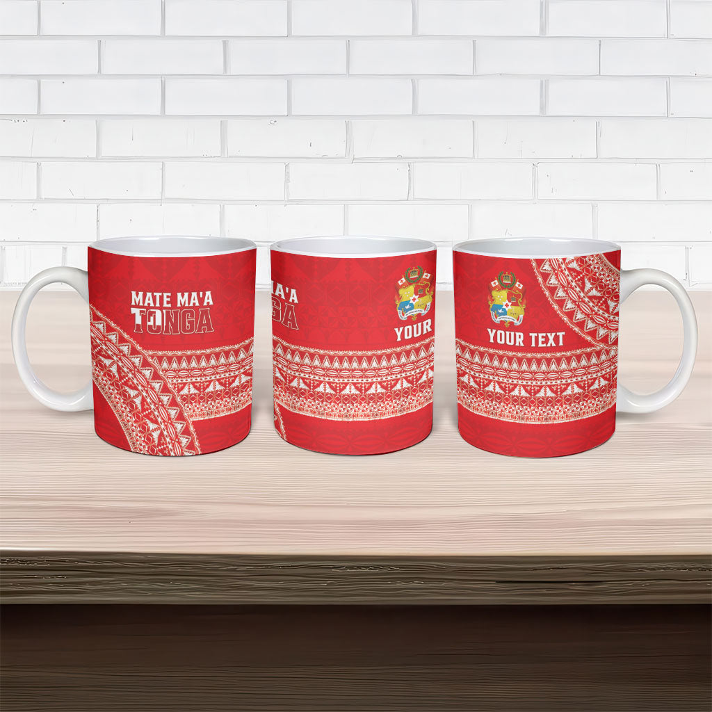 Mate Ma'a Tonga 2026 Rugby Custom Ceramic Mug Go Champions Tongan Ngatu Pattern LT14 - Polynesian Pride