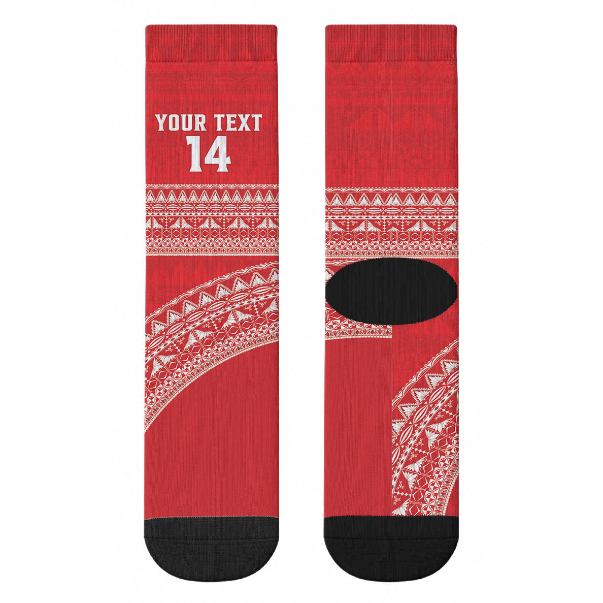 Mate Ma'a Tonga 2026 Rugby Custom Crew Socks Go Champions Tongan Ngatu Pattern LT14 - Polynesian Pride