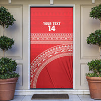 Mate Ma'a Tonga 2026 Rugby Custom Door Cover Go Champions Tongan Ngatu Pattern LT14 Red - Polynesian Pride