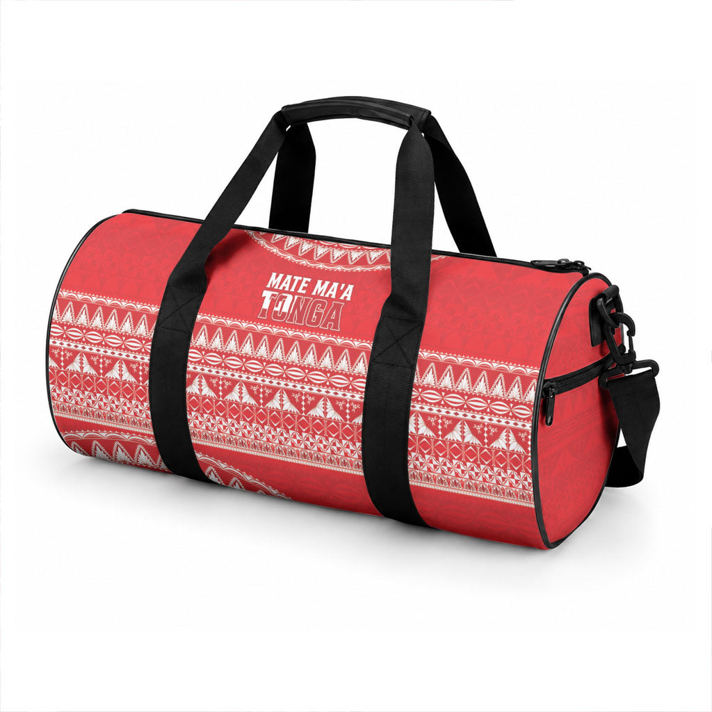 Mate Ma'a Tonga 2026 Rugby Duffle Bag Go Champions Tongan Ngatu Pattern LT14 - Polynesian Pride