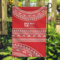 Mate Ma'a Tonga 2026 Rugby Garden Flag Go Champions Tongan Ngatu Pattern LT14 Garden Flag Red - Polynesian Pride