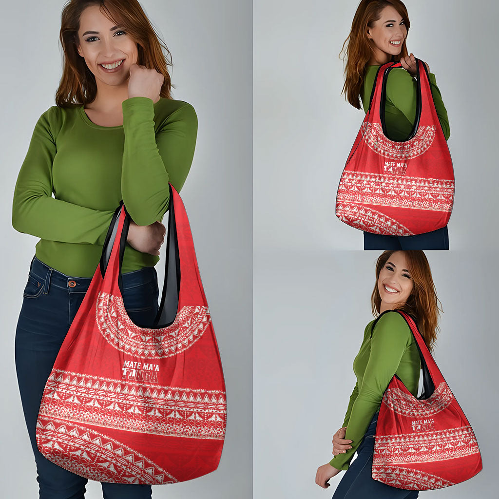 Mate Ma'a Tonga 2026 Rugby Grocery Bag Go Champions Tongan Ngatu Pattern LT14 - Polynesian Pride