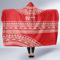 Mate Ma'a Tonga 2026 Rugby Hooded Blanket Go Champions Tongan Ngatu Pattern LT14 One Size Red - Polynesian Pride
