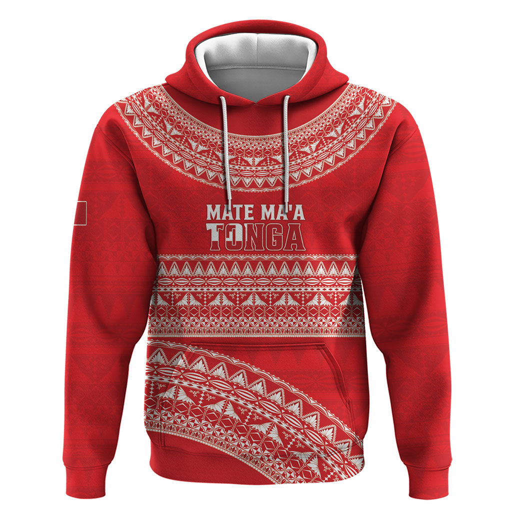 Mate Ma'a Tonga 2026 Rugby Custom Hoodie Go Champions Tongan Ngatu Pattern LT14 Pullover Hoodie Red - Polynesian Pride