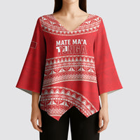 Mate Ma'a Tonga 2026 Rugby Custom Kimono Sleeve Blouse Go Champions Tongan Ngatu Pattern LT14 - Polynesian Pride