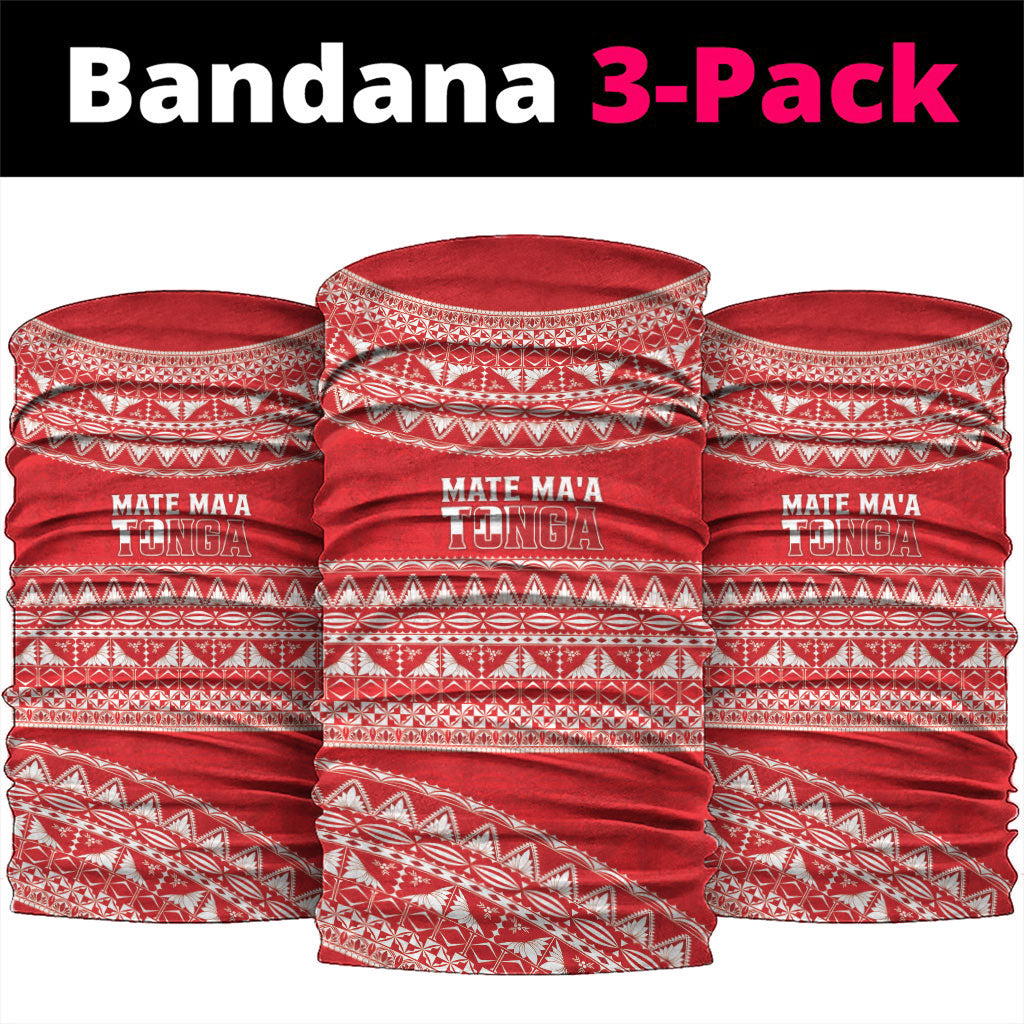 Mate Ma'a Tonga 2026 Rugby Neck Gaiter Go Champions Tongan Ngatu Pattern LT14 package One Size: 25*50cm Red - Polynesian Pride