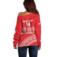 Mate Ma'a Tonga 2026 Rugby Custom Off Shoulder Sweater Go Champions Tongan Ngatu Pattern LT14 - Polynesian Pride