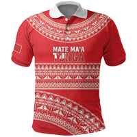 Mate Ma'a Tonga 2026 Rugby Custom Polo Shirt Go Champions Tongan Ngatu Pattern LT14 Red - Polynesian Pride