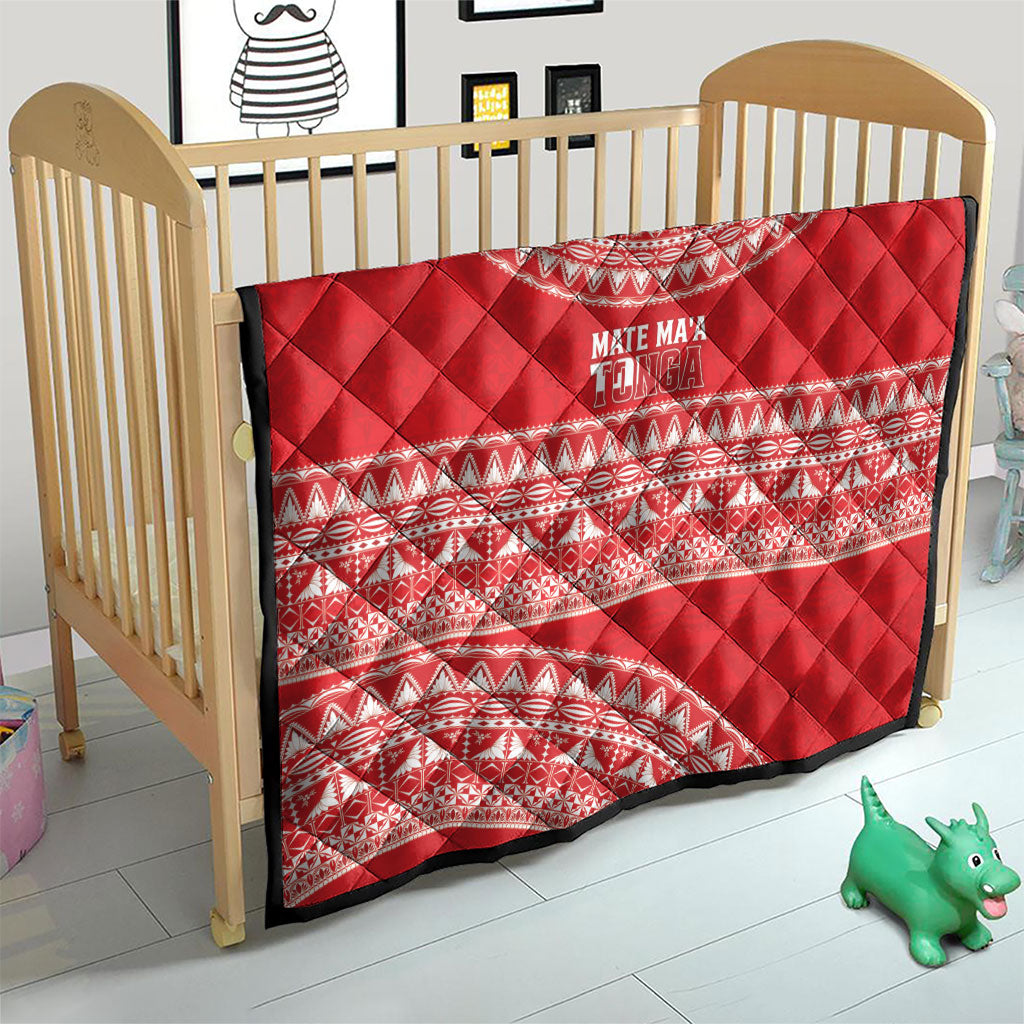 Mate Ma'a Tonga 2026 Rugby Quilt Go Champions Tongan Ngatu Pattern LT14 - Polynesian Pride