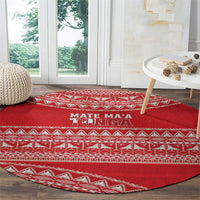 Mate Ma'a Tonga 2026 Rugby Round Carpet Go Champions Tongan Ngatu Pattern LT14 - Polynesian Pride