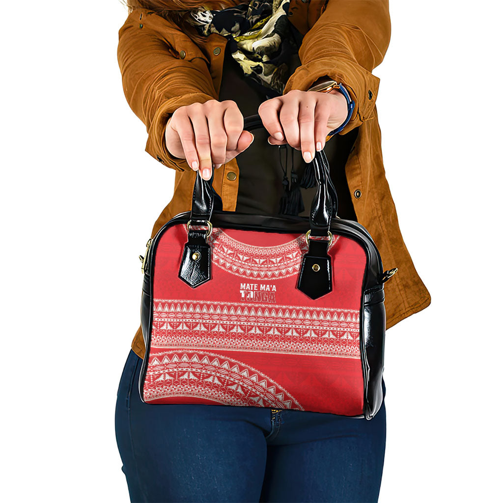 Mate Ma'a Tonga 2026 Rugby Shoulder Handbag Go Champions Tongan Ngatu Pattern LT14 One Size Red - Polynesian Pride