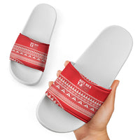 Mate Ma'a Tonga 2026 Rugby Slide Sandals Go Champions Tongan Ngatu Pattern LT14 - Polynesian Pride