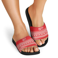 Mate Ma'a Tonga 2026 Rugby Slide Sandals Go Champions Tongan Ngatu Pattern LT14 - Polynesian Pride