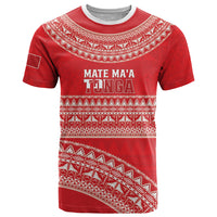 Mate Ma'a Tonga 2026 Rugby Custom T Shirt Go Champions Tongan Ngatu Pattern LT14 Red - Polynesian Pride