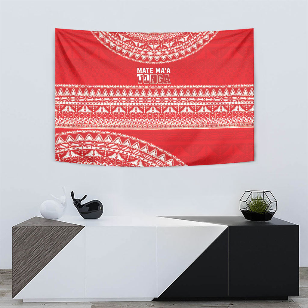 Mate Ma'a Tonga 2026 Rugby Tapestry Go Champions Tongan Ngatu Pattern LT14 - Polynesian Pride