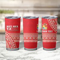 Mate Ma'a Tonga 2026 Rugby Custom Tumbler Cup Go Champions Tongan Ngatu Pattern LT14 - Polynesian Pride
