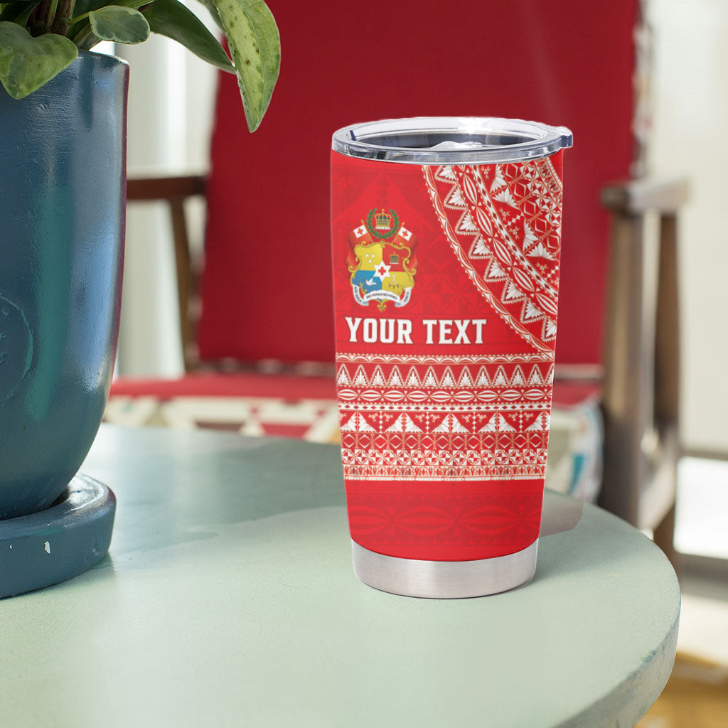 Mate Ma'a Tonga 2026 Rugby Custom Tumbler Cup Go Champions Tongan Ngatu Pattern LT14 - Polynesian Pride