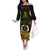 Personalised Vanuatu Family Day Family Matching Off Shoulder Long Sleeve Dress and Hawaiian Shirt Happy 26 December Vanuatuan Pig Tusk LT14 Mom's Dress Black - Polynesian Pride