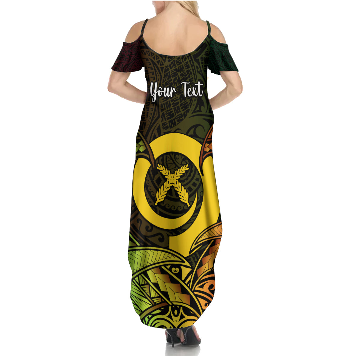 Personalised Vanuatu Family Day Family Matching Summer Maxi Dress and Hawaiian Shirt Happy 26 December Vanuatuan Pig Tusk LT14 - Polynesian Pride