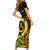Personalised Vanuatu Family Day Short Sleeve Bodycon Dress Happy 26 December Vanuatuan Pig Tusk LT14 - Polynesian Pride