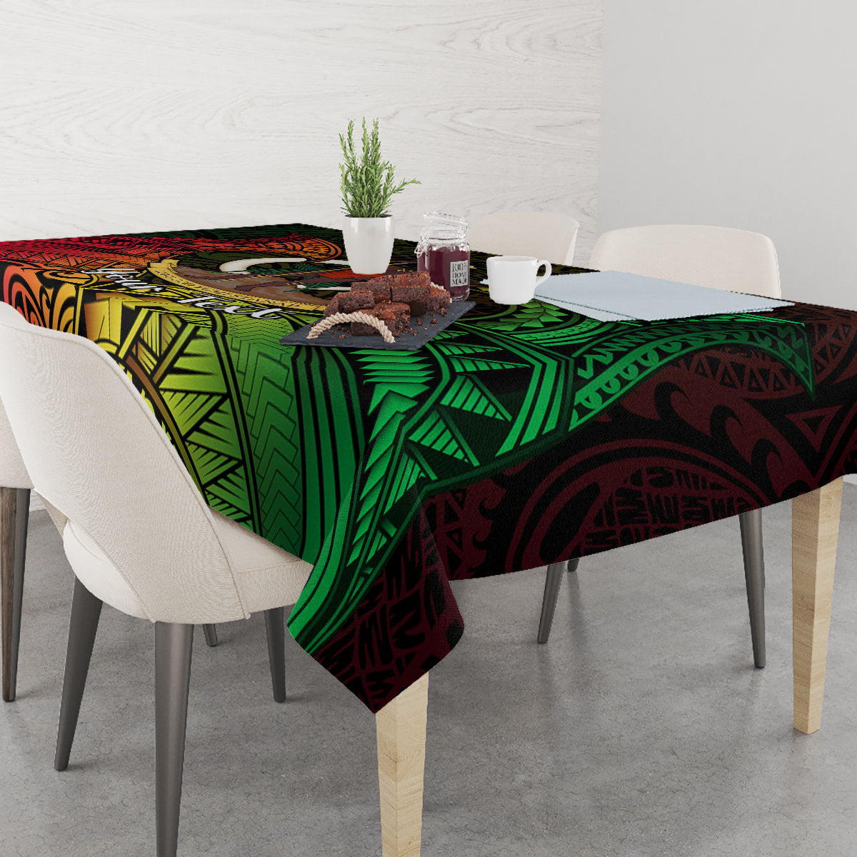 Personalised Vanuatu Family Day Tablecloth Happy 26 December Vanuatuan Pig Tusk LT14 - Polynesian Pride