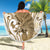 Brown And White Hawaii Chameleon Beach Blanket Plumeria Polynesian Tribal Art