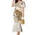 Brown And White Hawaii Chameleon Family Matching Mermaid Dress and Hawaiian Shirt Plumeria Polynesian Tribal Art