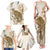 Brown And White Hawaii Chameleon Family Matching Tank Maxi Dress and Hawaiian Shirt Plumeria Polynesian Tribal Art