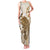 Brown And White Hawaii Chameleon Family Matching Tank Maxi Dress and Hawaiian Shirt Plumeria Polynesian Tribal Art