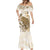 Brown And White Hawaii Chameleon Mermaid Dress Plumeria Polynesian Tribal Art