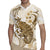 Brown And White Hawaii Chameleon Rugby Jersey Plumeria Polynesian Tribal Art