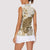 Brown And White Hawaii Chameleon Women Sleeveless Polo Shirt Plumeria Polynesian Tribal Art