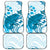 Cyan And White Hawaii Chameleon Car Mats Plumeria Polynesian Tribal Art