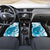 Cyan And White Hawaii Chameleon Car Mats Plumeria Polynesian Tribal Art