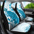 Cyan And White Hawaii Chameleon Car Seat Cover Plumeria Polynesian Tribal Art