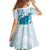 Cyan And White Hawaii Chameleon Family Matching Puletasi and Hawaiian Shirt Plumeria Polynesian Tribal Art