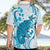 Cyan And White Hawaii Chameleon Hawaiian Shirt Plumeria Polynesian Tribal Art