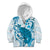 Cyan And White Hawaii Chameleon Kid Hoodie Plumeria Polynesian Tribal Art