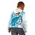 Cyan And White Hawaii Chameleon Kid Hoodie Plumeria Polynesian Tribal Art