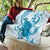 Cyan And White Hawaii Chameleon Quilt Plumeria Polynesian Tribal Art