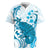 Cyan And White Hawaii Chameleon Rugby Jersey Plumeria Polynesian Tribal Art