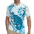 Cyan And White Hawaii Chameleon Rugby Jersey Plumeria Polynesian Tribal Art