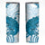 Cyan And White Hawaii Chameleon Skinny Tumbler Plumeria Polynesian Tribal Art